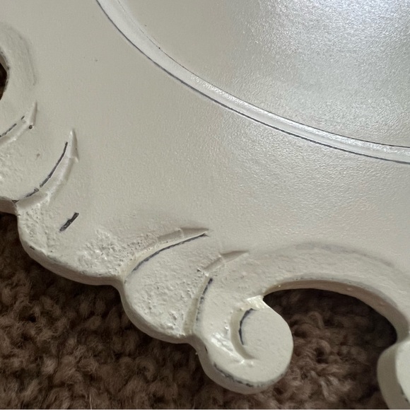 Pier 1 Ivory Ornate Distressed Wooden Charger Plates- Set of 4 - Picture 4 of 8